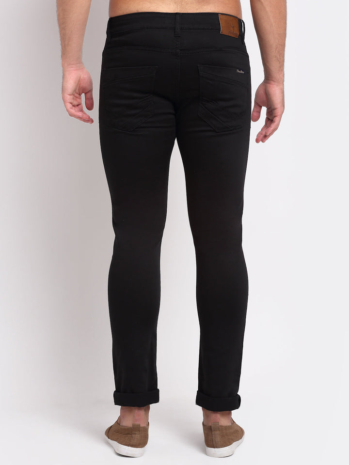 Black Denim Mid Rise Egyptian Cotton Super Stretch Butter Comfort Jeans-Slim Fit