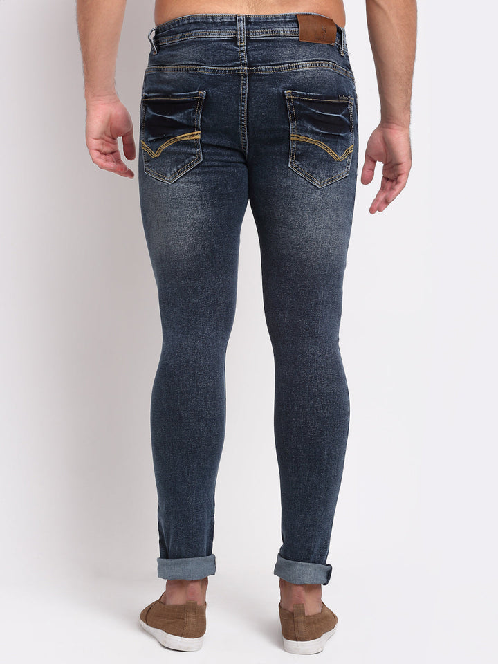 Blue Denim Mid Rise Egyptian Cotton Super Stretch Butter Comfort Jeans-Slim Fit