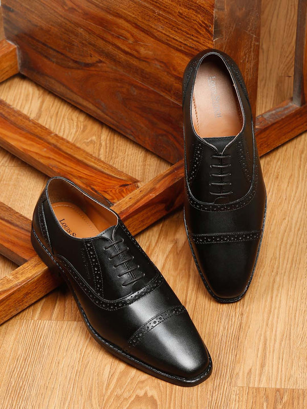 Italian Leather Oxford Jet Black Shoes for Men